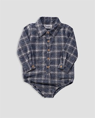Body camisa Xadrez cinza