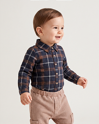 Body camisa Xadrez marinho