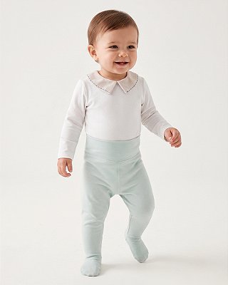 Calça comfort com pé Azul