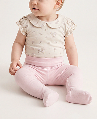 Calça comfort com pé Rosa bebê