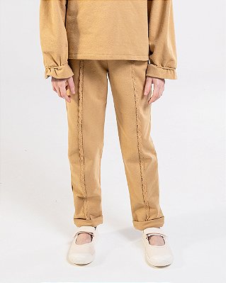 Calça babados Caramelo