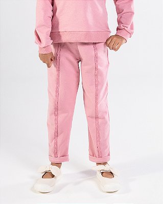 Calça babados Rosa