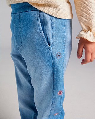 Calça jeans floral Jeans/azul