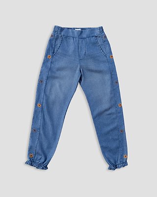 Calça jeans floral Jeans/azul
