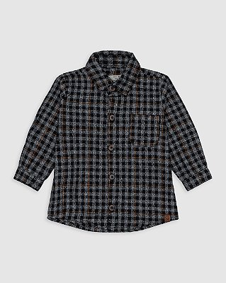 Camisa madeira Xadrez preto + mosta