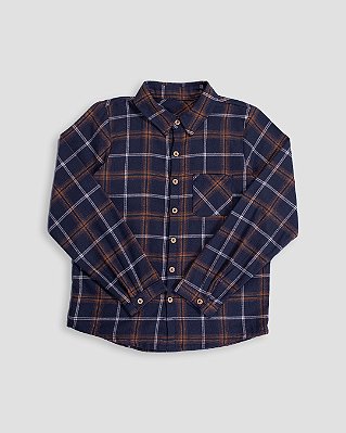 Camisa madeira Xadrez marinho