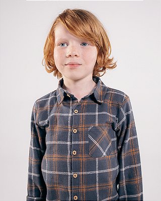 Camisa madeira Xadrez marinho