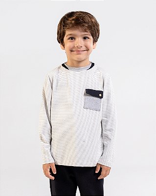 Camiseta chaminé Preto/branco