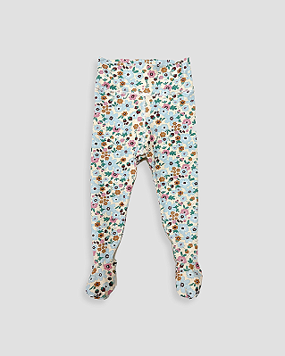 Calça comfort com pé estampada Estampa botânica