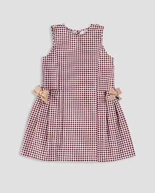 Vestido bossa Xadrez bordô