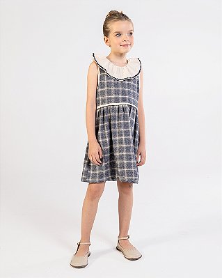 Vestido ternura Xadrez cinza