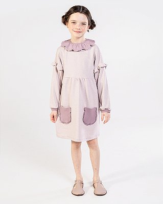 Vestido balanço Listrado lilás
