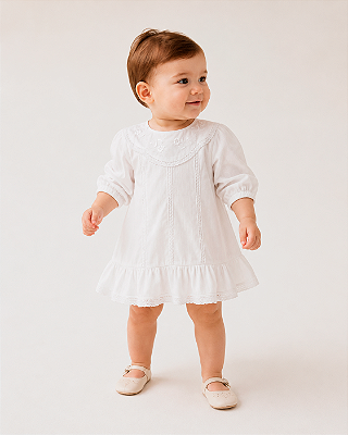 Vestido divino manga longa Branco