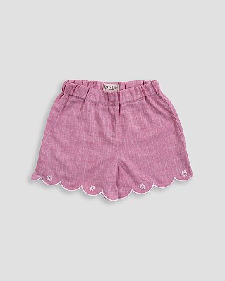 Short ponto cruz Cereja