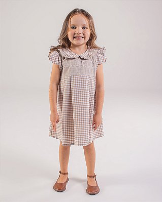 Vestido vichy Marrom