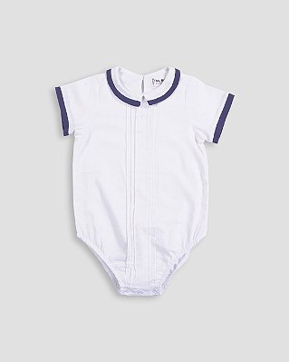 Body histórias Off-white + marinho