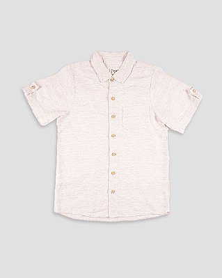 Camisa madeira manga curta Areia