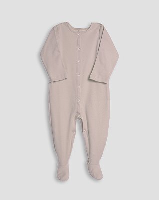 Macacão basic com pé Bege