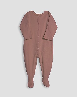 Macacão basic com pé Marrom