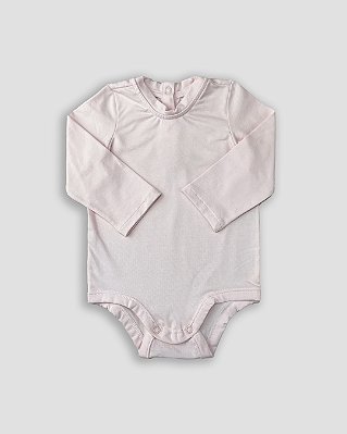Body básico manga longa Rosa bebê