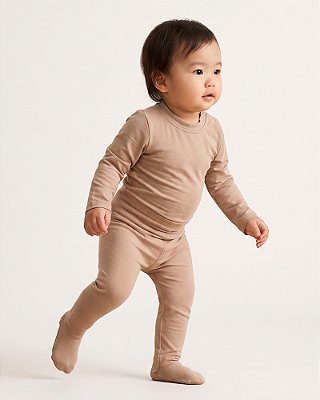 Body básico manga longa Marrom