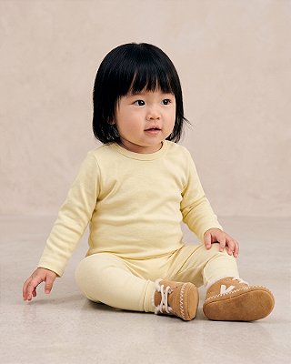 Body básico manga longa Amarelo