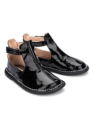 Sapato meia lua couro Verniz noir