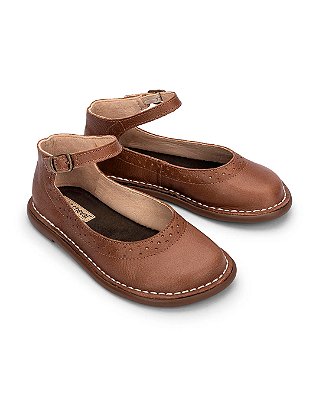 Sapato Patinete couro Castanha