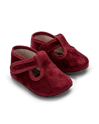Sapato Chocalho couro Veludo cherry