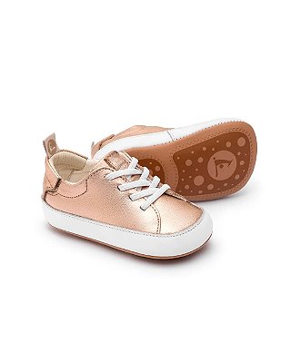Sapato Snuggle Metalic salmon/ whit