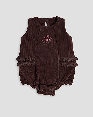 Romper babado Marrom