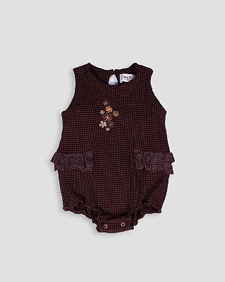 Romper babado Marrom
