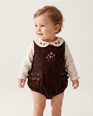 Romper babado Marrom