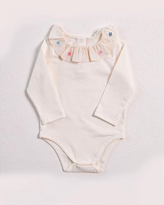 Body florzinhas Off-white + bege