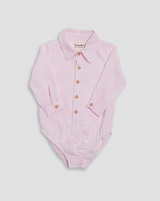 Body camisa Rosa bebê