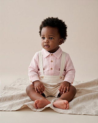 Body camisa Rosa bebê