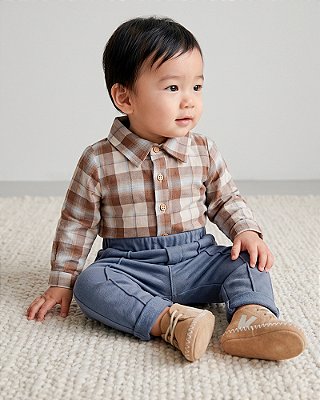 Body camisa Xadrez azul com natural