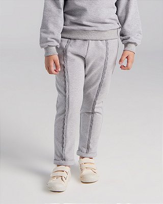 Calça babados Cinza