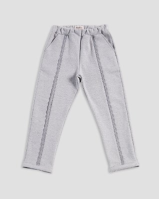 Calça babados Cinza