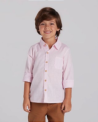 Camisa madeira Rosa bebê