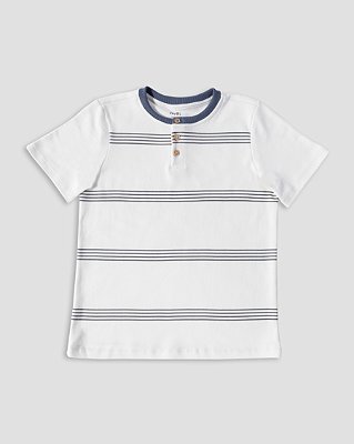 Camiseta folha Listras azul