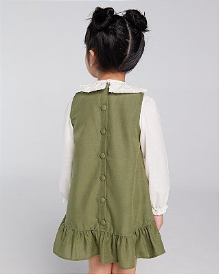 Vestido amarelinha Verde musgo