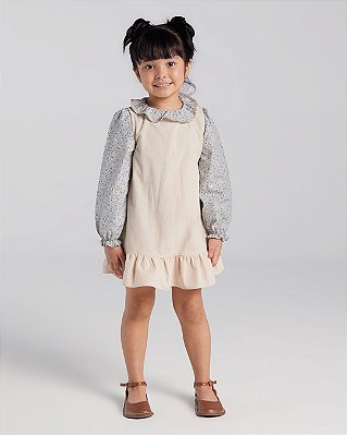 Vestido amarelinha Bege