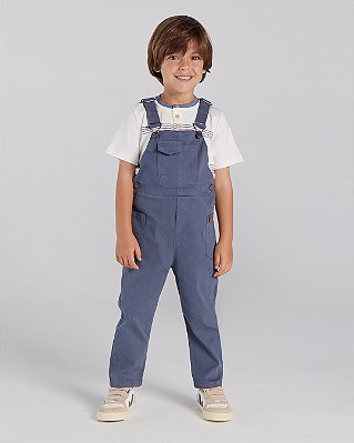 Jardineira cotelê Azul