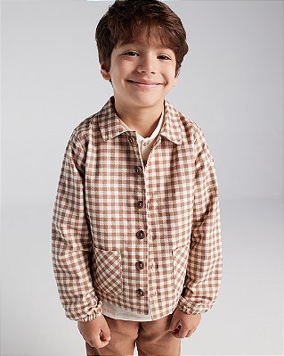 Casaco sorrir Xadrez marrom