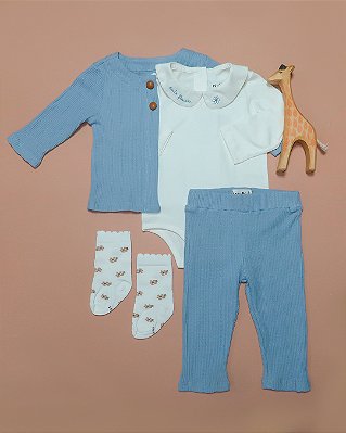 Calça neve Azul algodão doce