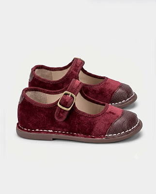 Sapato kpc espadrille couro Veludo cherry