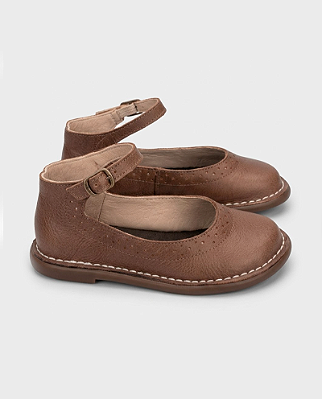 Sapato kpc patinete couro Castanha