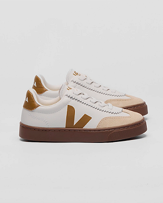 Sapato Veja small volley leather White tent bark