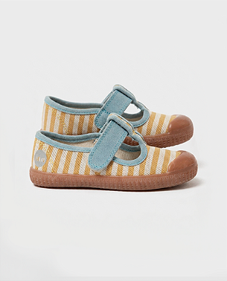 Sapato tnin talbot Azul claro + mostarda